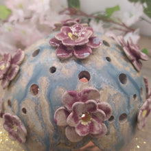 Charger l'image dans la galerie, Photophore Floral Turquoise & Rose