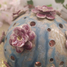 Charger l'image dans la galerie, Photophore Floral Turquoise & Rose