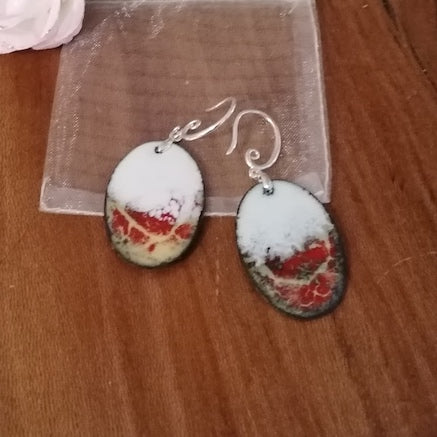 Boucles d'oreilles Terre Rouge enneigée