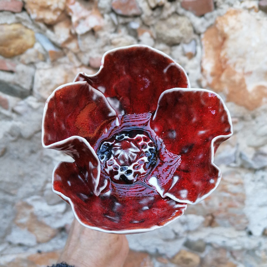 Grand Coquelicot en Porcelaine